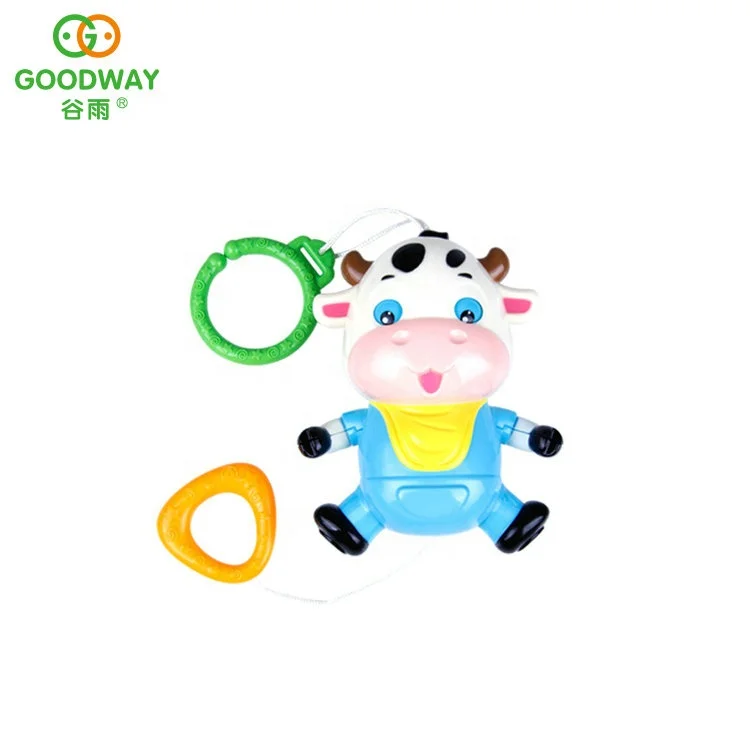 
Abs Material Cute Musical Animal Pulling Cow Funny Baby Bell Bed Stroller Hanging 