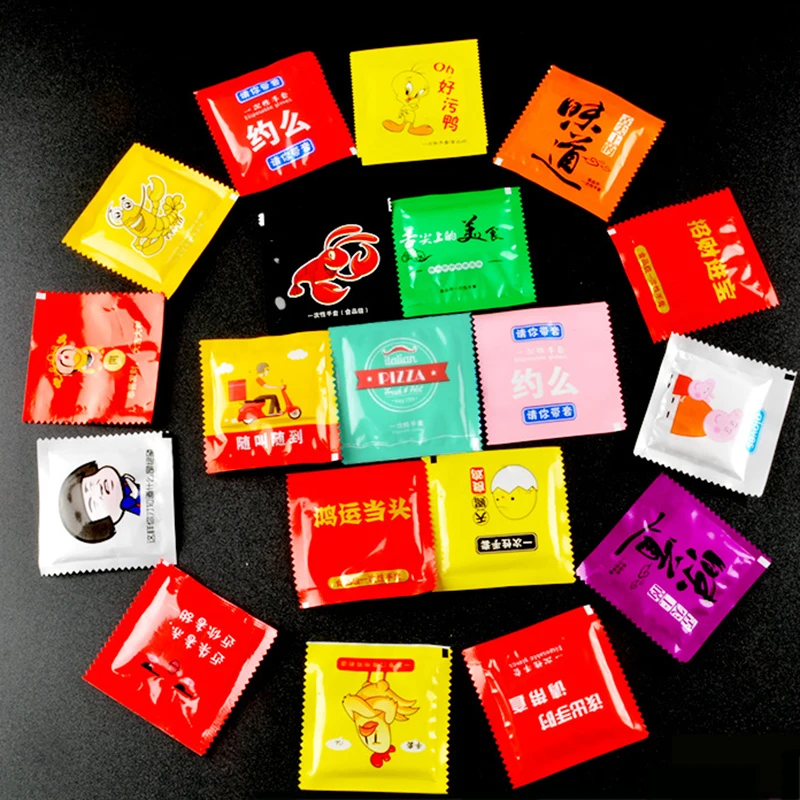 Dusting pe bbq powder free household disposable plastic hand house hold pe gloves for food disposable kitchen glove customize