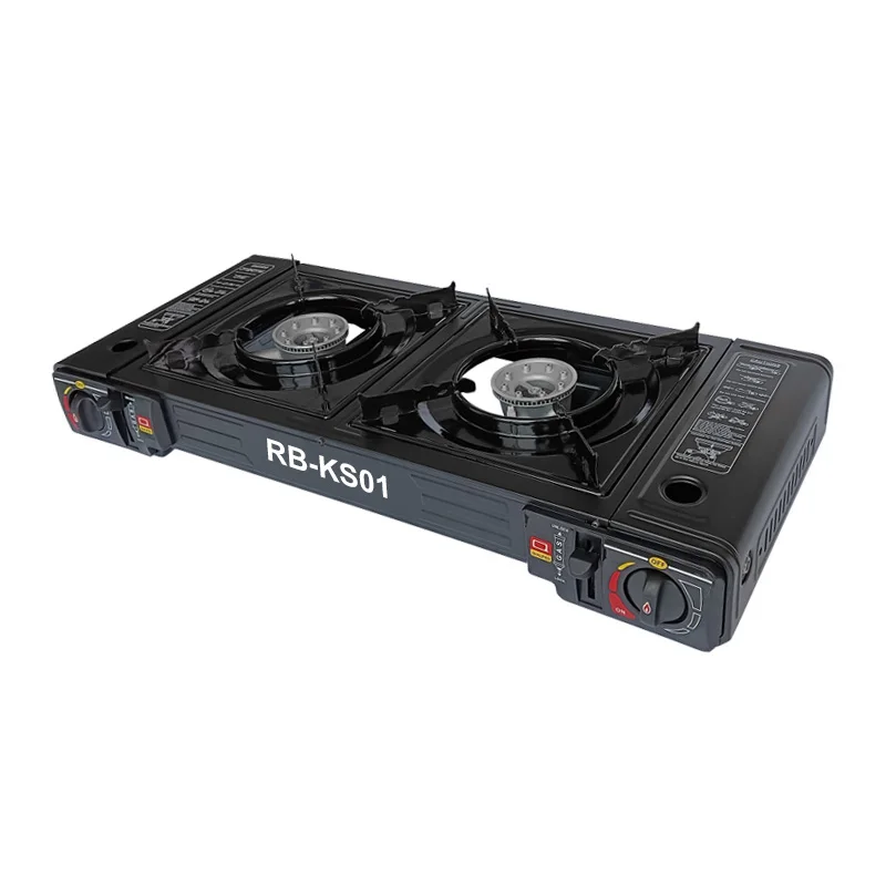 Portable Mini 2 Burners Table Top Double Gas European style simple Small headed outdoor stove