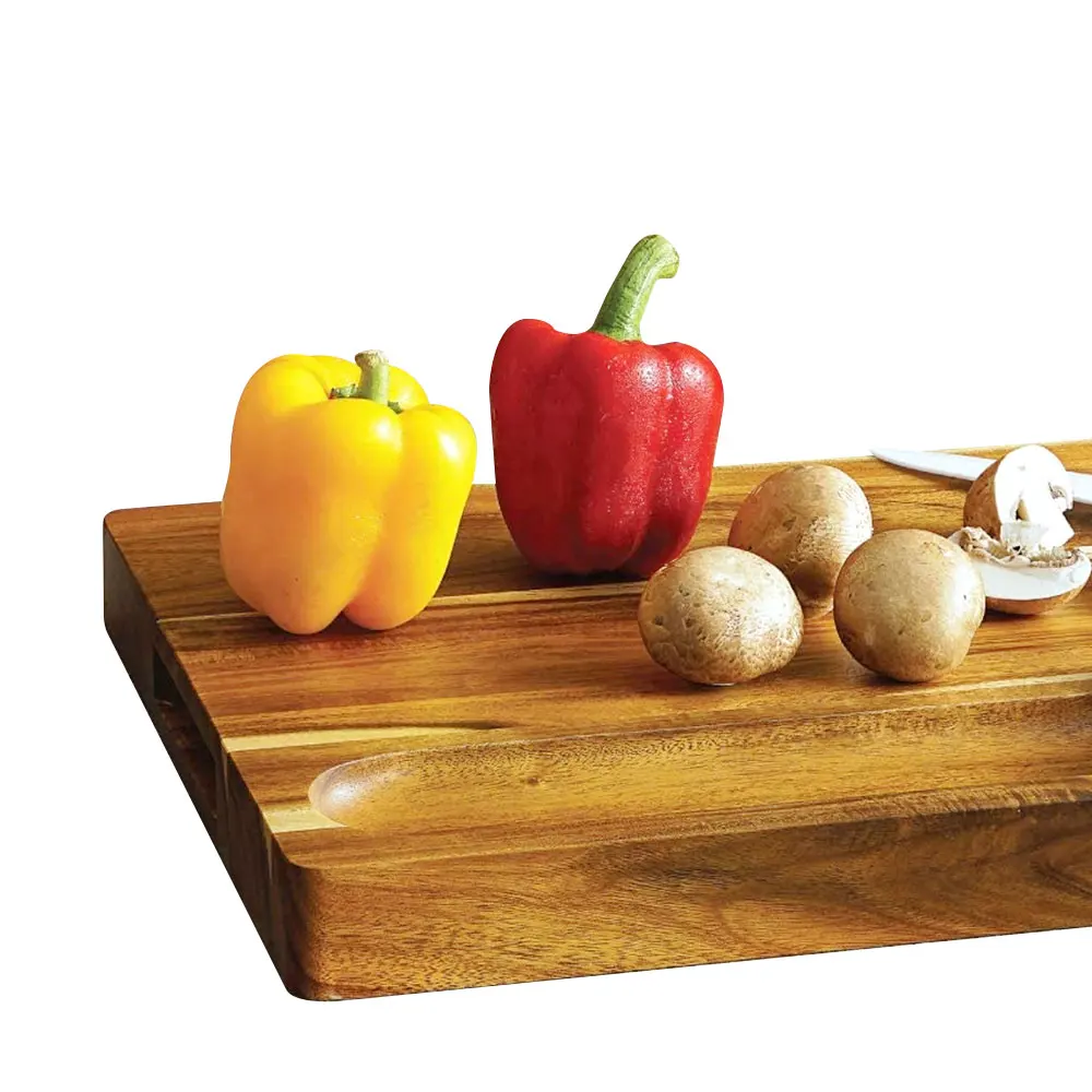TAOTAOJU kitchenware custom multi-functional chopping board with food trough cheese board thickened acacia wood cutting board