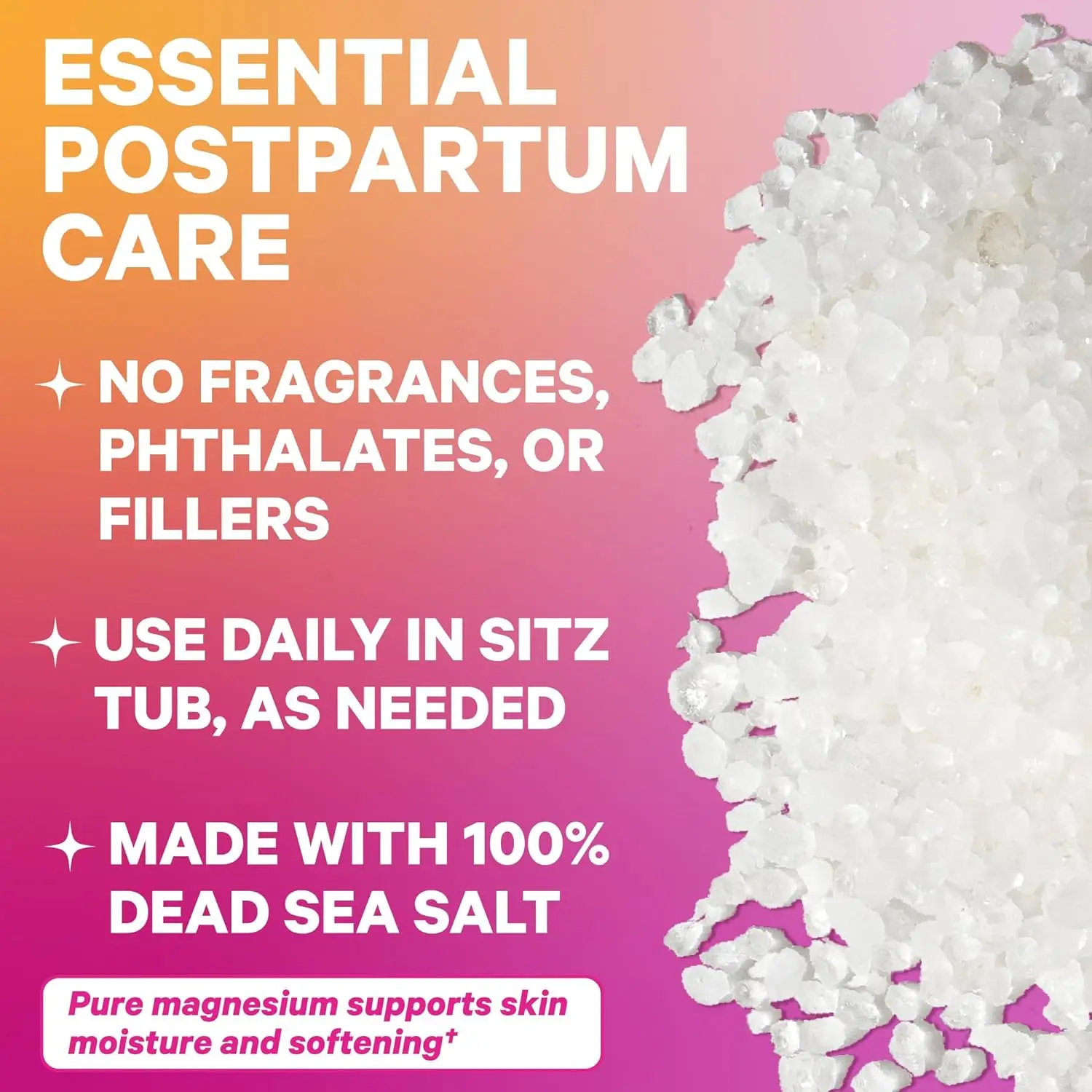 Private Label Natural Organic Postpartum Sitz Bath Soak Dead Sea Salt for Perineal Care & Cleansing