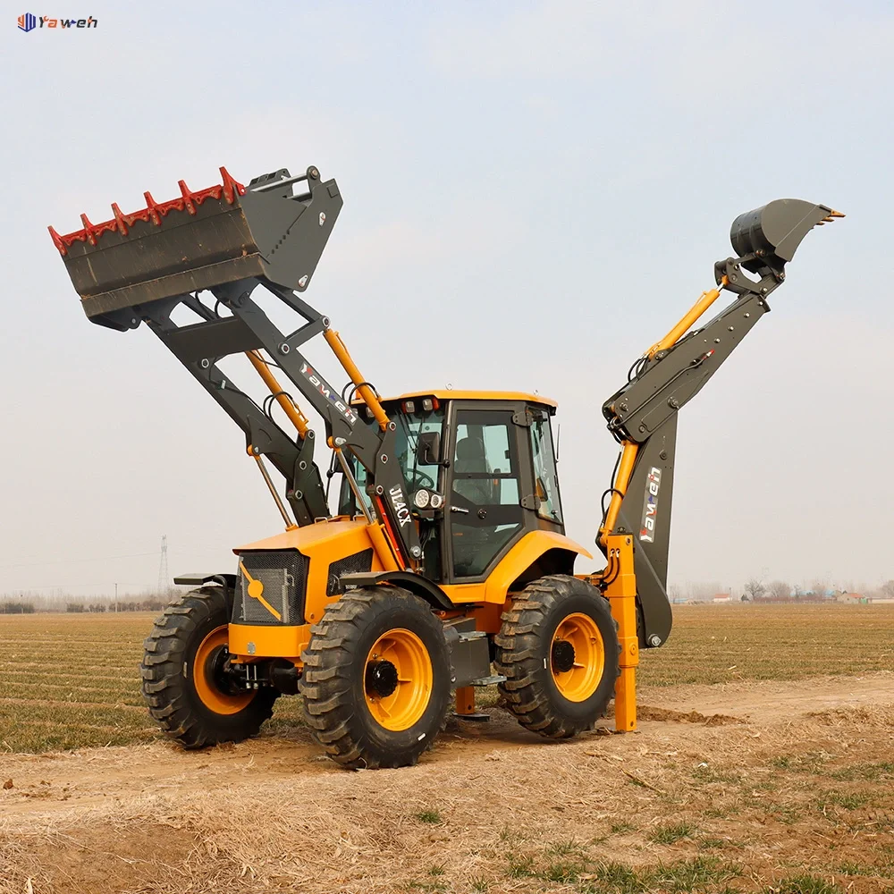 Мини-трактор Yaweh 4cx 3 Тонны с фронтальным погрузчиком и экскаватором 4x4-Китай экскаватор-погрузчик