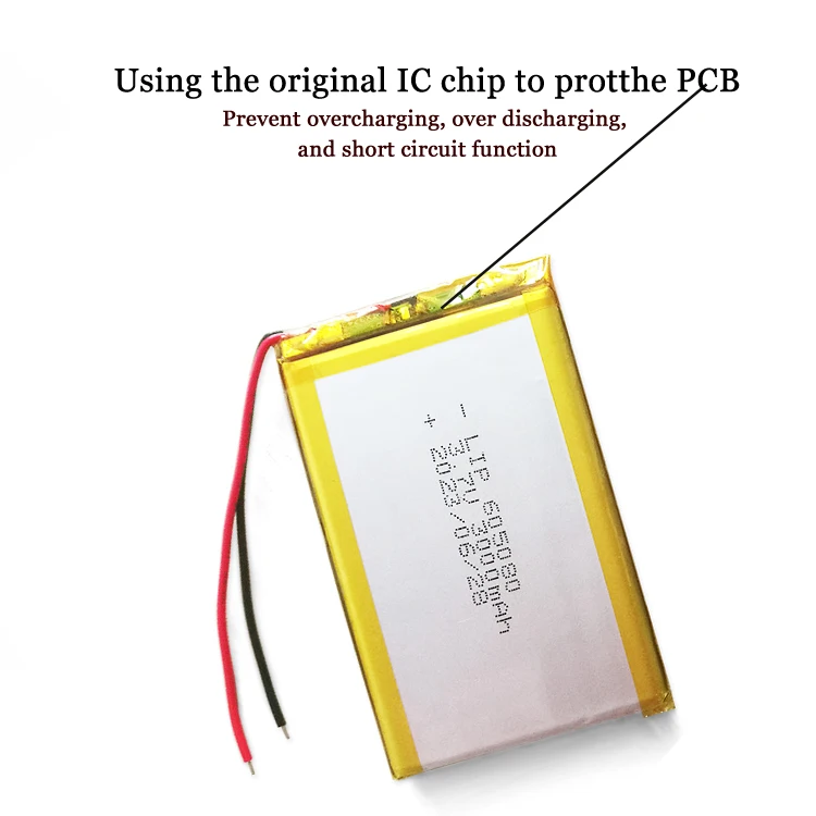 battery 3.7v 3000mah lithium battery 11.1wh 605080 li-po li polymer lipo 3.7V lithium ion batteries for Waist massager