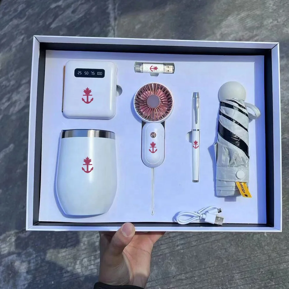 business christmas return gifts giveaway mini innovative products promotional Corporate gifts with printing power bank gift set