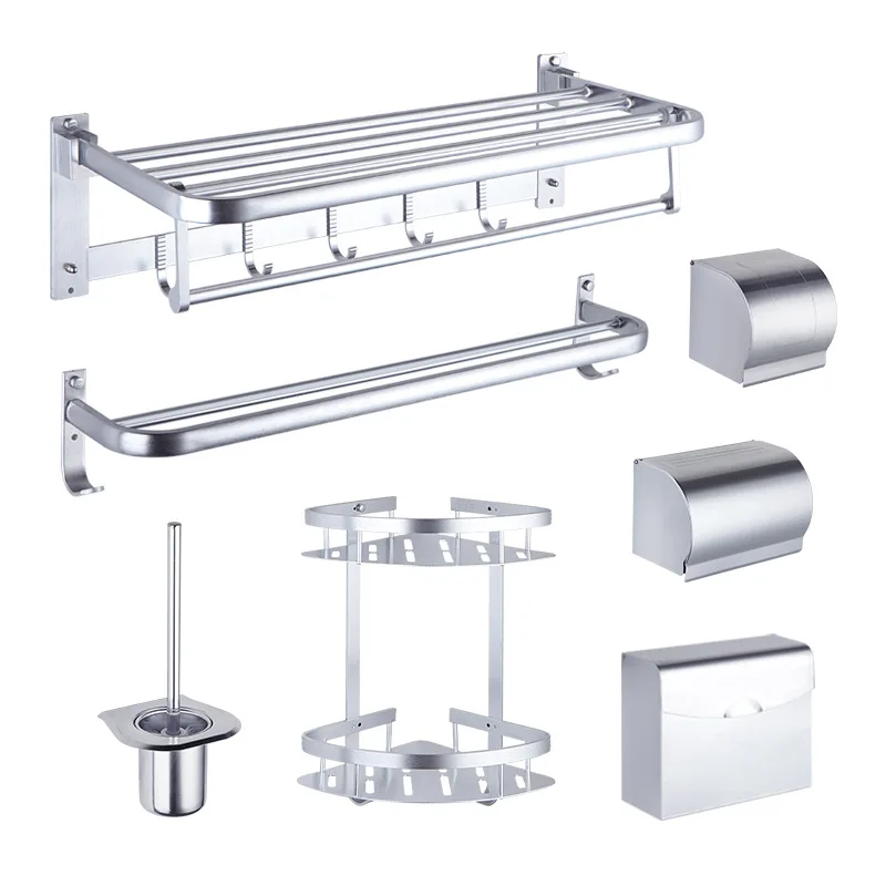 Бытовая 5 шт. пространственная алюминиевая полка для туалета ванной комнаты настенная вешалка для полотенец Полка для хранения набор аксессуаров для ванной комнаты