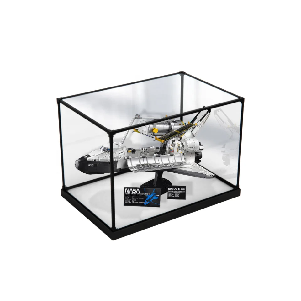 Acrylic Box with Wooden Base, Fully Assembled Clear Acrylic Display Case, Preassembled Display Case for Collectibles, Toys