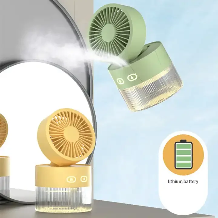 Water Cooling Fan USB Desktop Turbine Foldable Cold Air Humidification Spray Air Cooling Fan