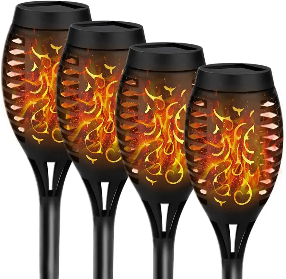 New Garden Solar Power Lights With Flicking Flame Torch Led Garden Lighting For Garden Decoration