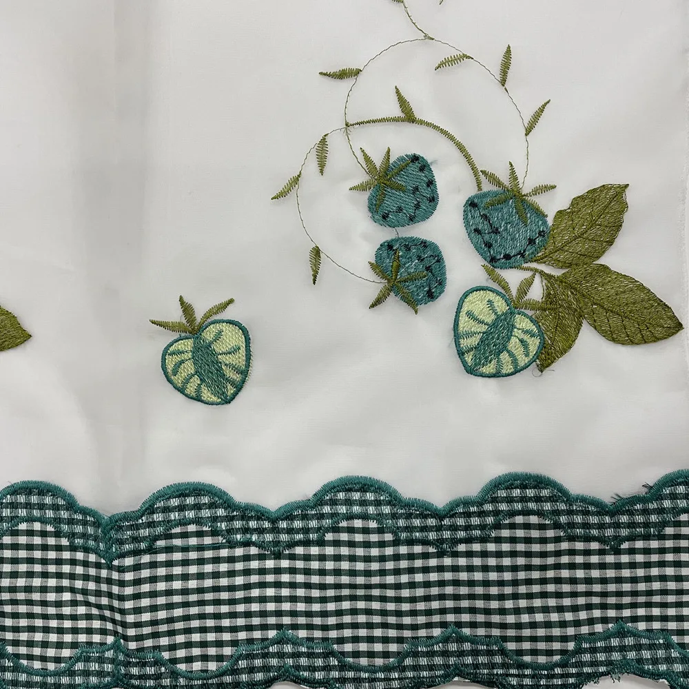 Fancy floral tulle lace embroidery curtains for windows valance cheap sheer embroidered curtain fabric