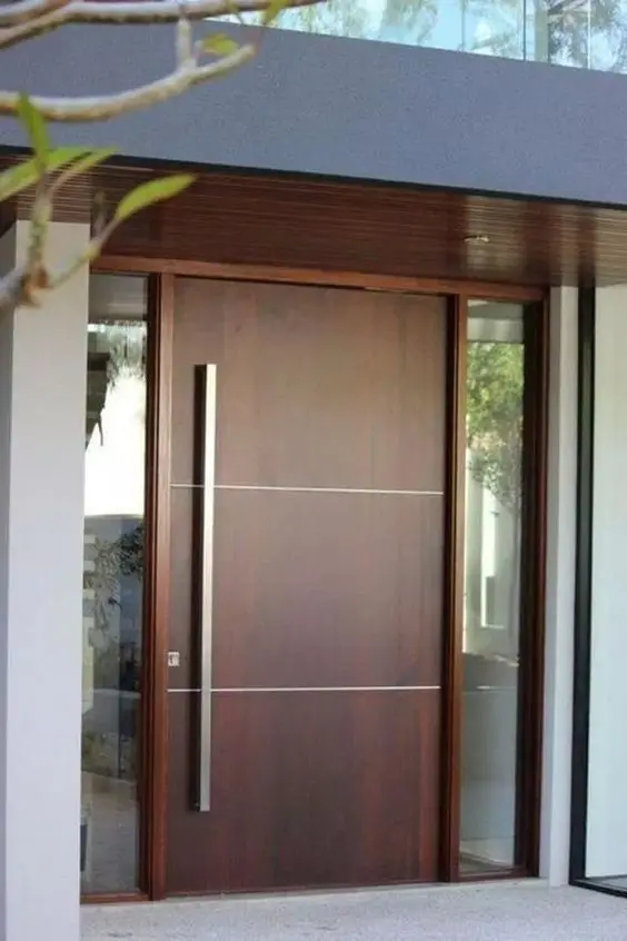 Foshan Seeyesdoor Modern Wooden Pivot Door Cherry Wood Main Gate with Design