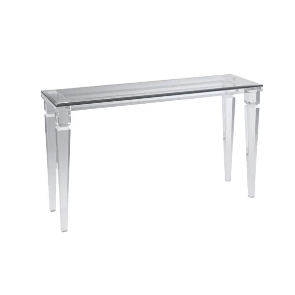 OEM Living room furniture transparent modern acrylic lucite waterfall coffee console table  Factory Clear Acrylic Dinner Table