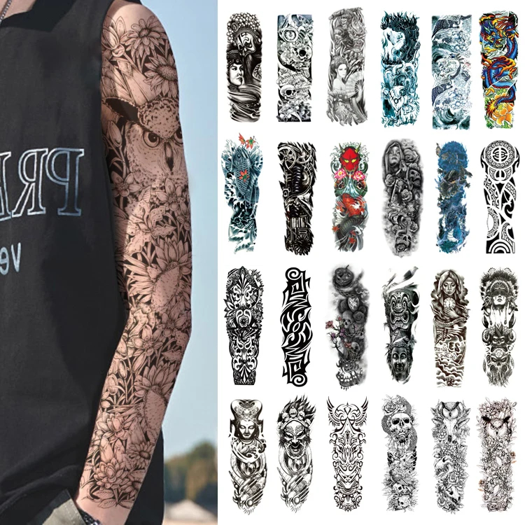 Custom Best Selling Super Big Tattoos Sticker Women Men Full Arm Shoulder Temporary Body Tattoo Designs