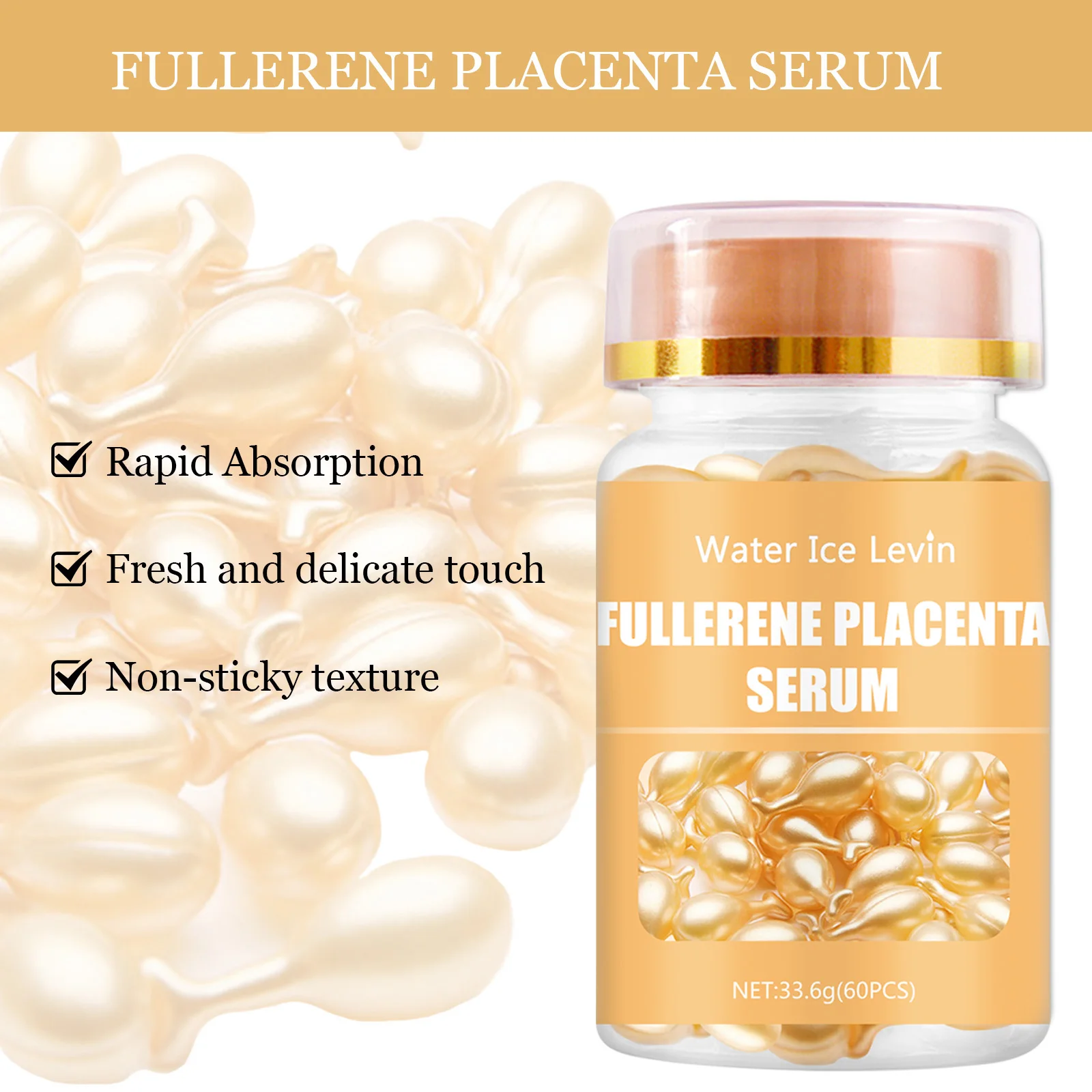 Fullerene Placenta Facial essence Capsule Moisturizing and Nourishing Skin Keep Young and Bright Facial essence Capsule