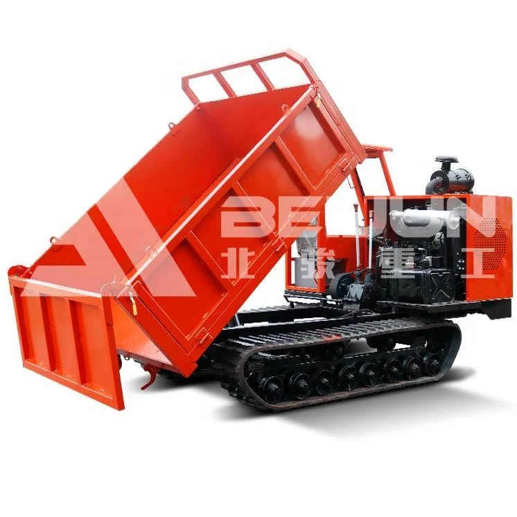 China 5ton Small Tracked Transport Vehicle All Terrain Agricultural Climbing Tiger Hydraulic Crawler Dumper Truck For Sale