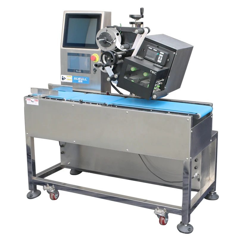 Checkweigher labeling machine RS232 ERP system check weigher printing labeling machine price label printing machine