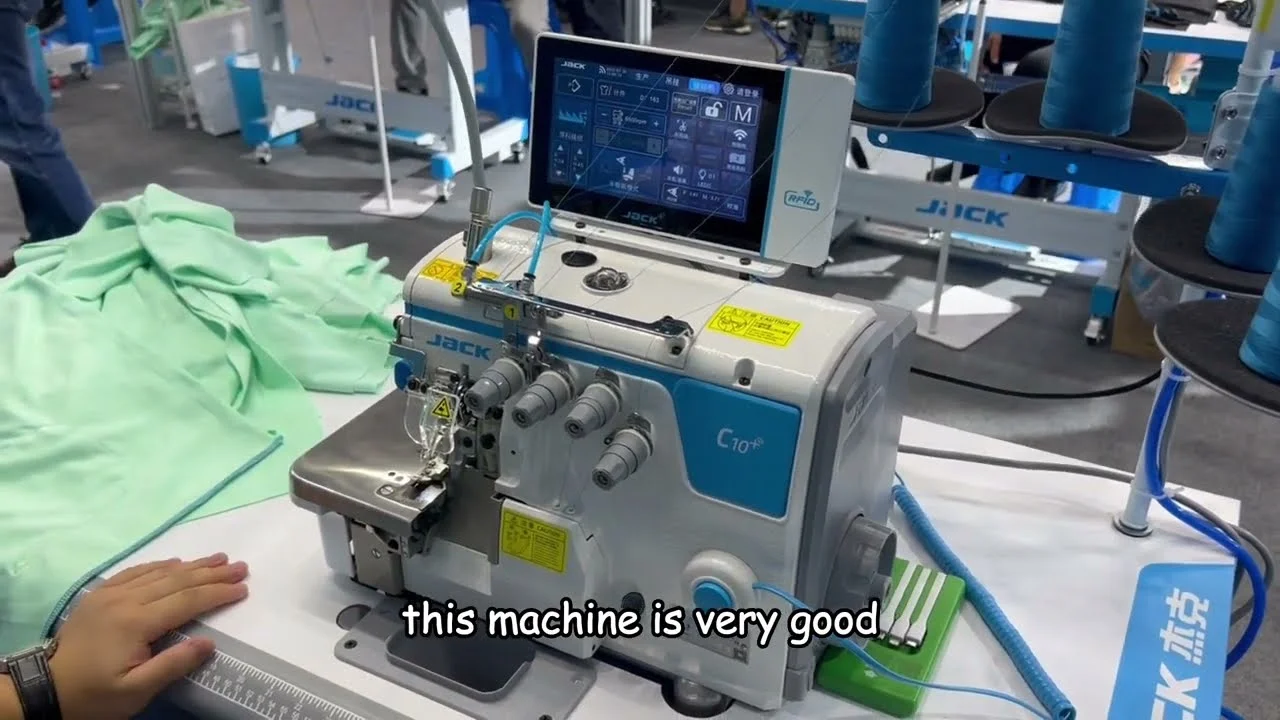 2023 Premium New Jack C10+ Fully Digital Pneumatic Overlock Sewing Machine with Touch Screen Panel