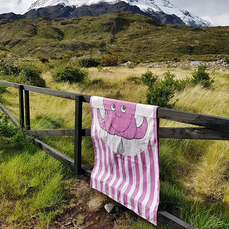 Recycled microfiber beach towel printed suede yoga towel with custom logo