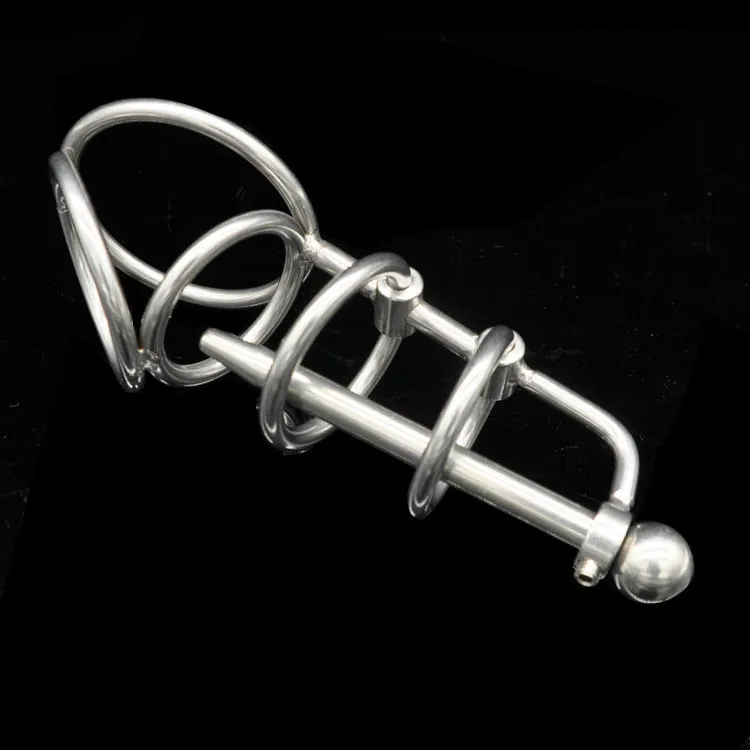 Stainless Steel Male Bondage Chastity Device Adult Sex Toys Slave Penis Lock Cock Cage with Urethral Tube