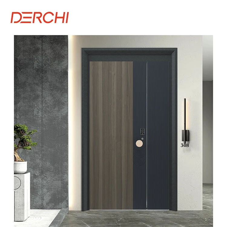 Residential Commercial Cast Aluminum Exterior Door Secure Main Entrance Front Door Design