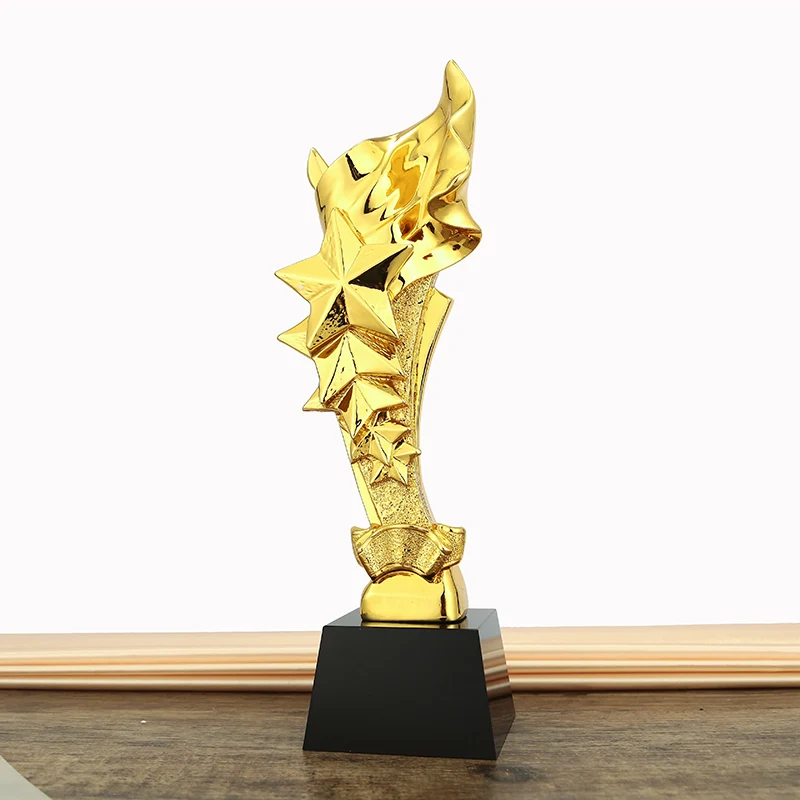 Light Weight beautiful design gold metal soccer awards trophies Factory Price award trophy metal