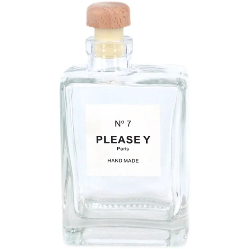 Square Cherry Wine Fruit Wine Bottle Beverage Home-Brewed Glass Wine Bottle Sealed Can Cold Brew Cold Brew Tea