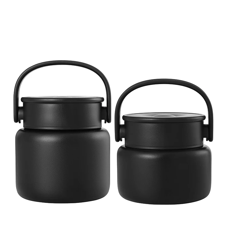 New Product Design 2024 500/800ml Portable Food Porridge Storage Jar Leakproof Insulated Stainless Steel Lunch Box With Handle