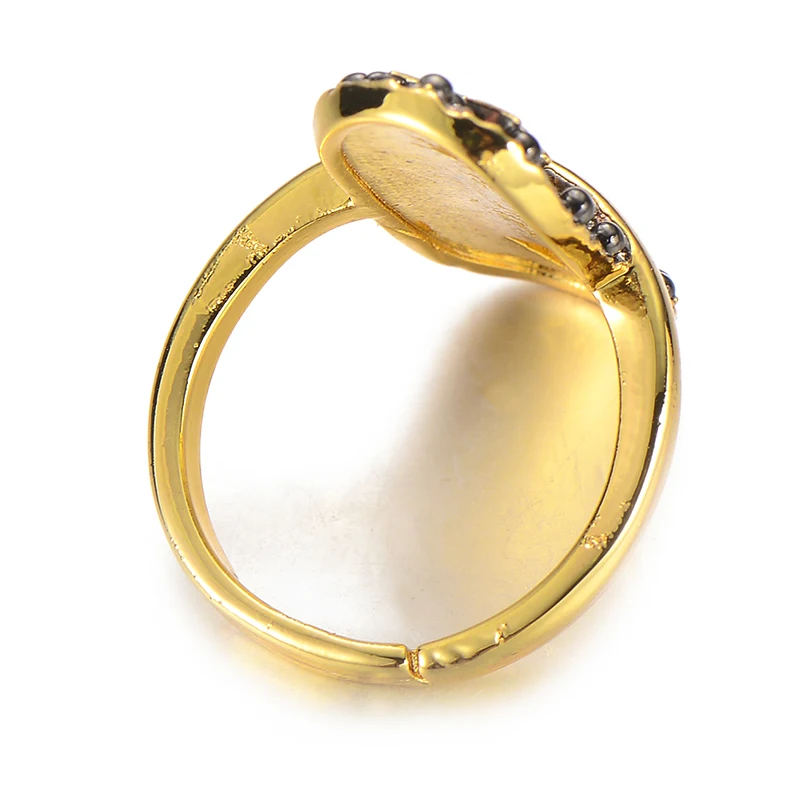 Women Men Party Jewelry CZ Zircon Copper Gold Adjustable Punk Knuckle Rings Exaggerated Retro Black Arrow Finger Ring