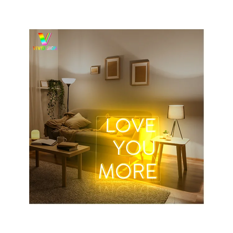 Customized drop shipping neon sign wedding flex led rgb light custom love you more neon sign