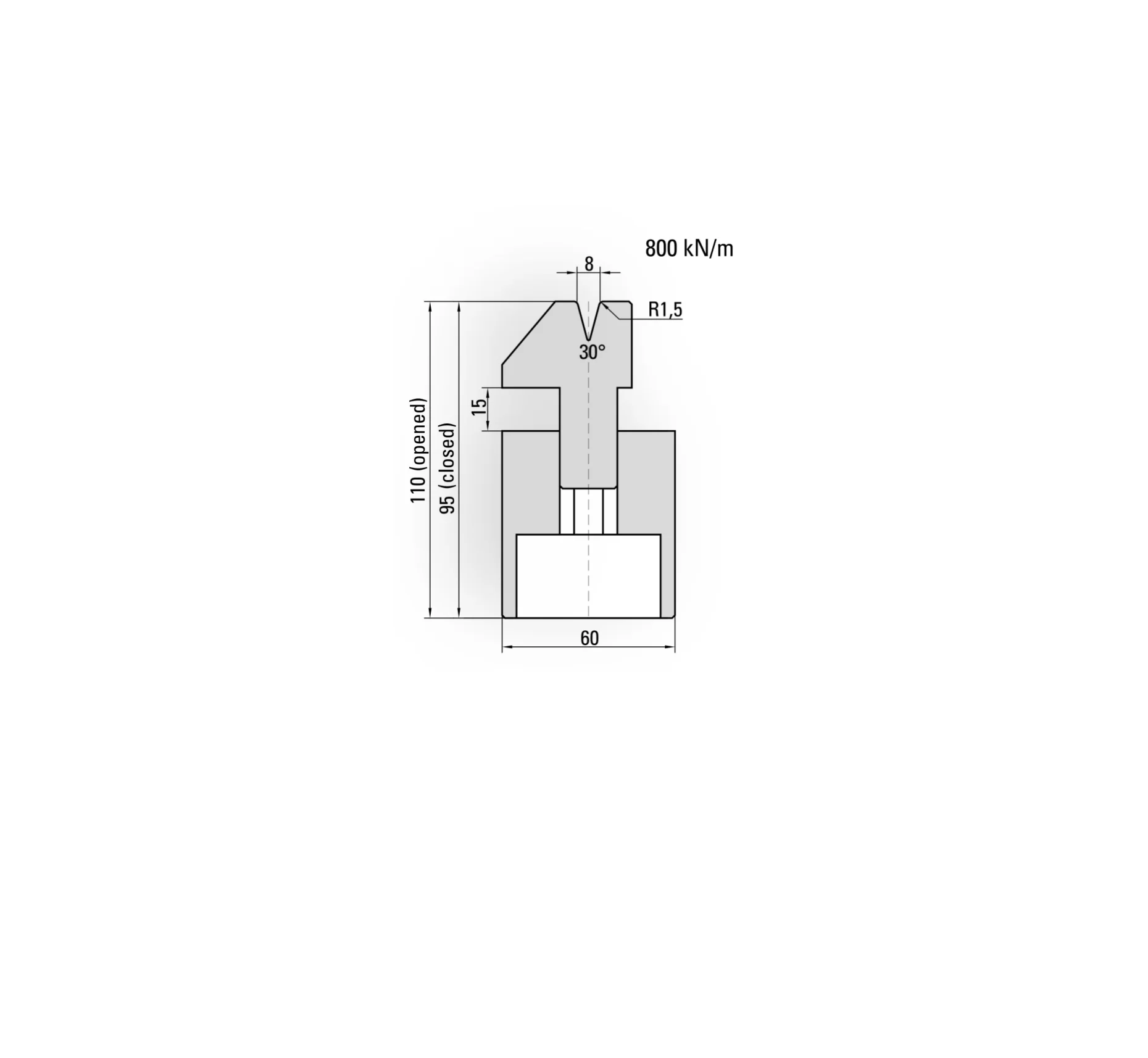 21.303 AMADA SYSTEM PNEUMATIC FLATTENING DIES  Hardened CNC Press Brake Tools with High Quality