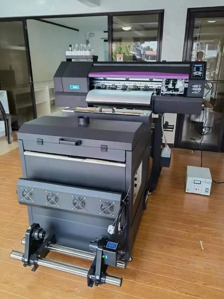 60cm dtf printer with double xp600 printhead with powder shaker machine cmyk+white color