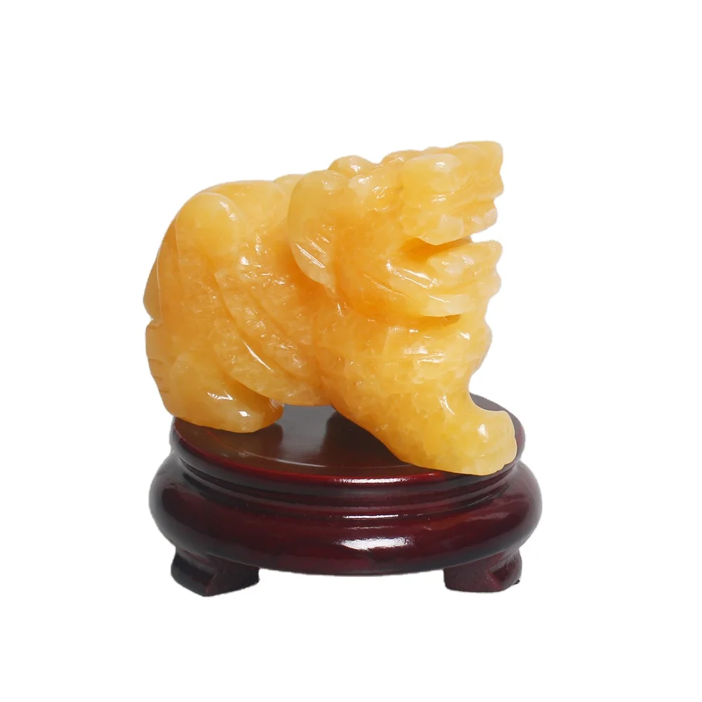 wholesale natural fengshui  crystal pixiu  yellow jade pixiu money  attracting  for Decoration