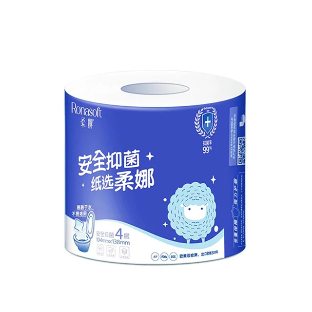 4D Flower Embossed toilet tissue rolls 4ply Tissue Paper Custom Soft Toilet Tissue roll
