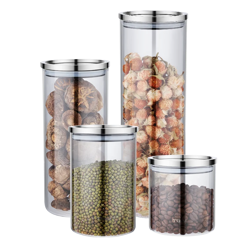 500ml 750ml 1100ml 1700ml Kitchen accessories glass food storage mason jars with lid