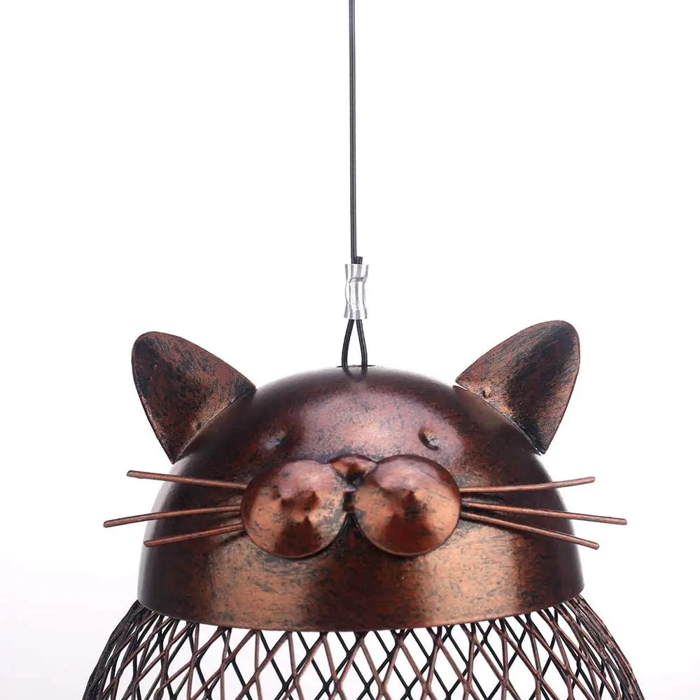 Outside Wild Bird Feeder Metal Frame Squirrel Proof Bird Feeders Hanging for Garden Yard Decoration Cute Cat Shaped