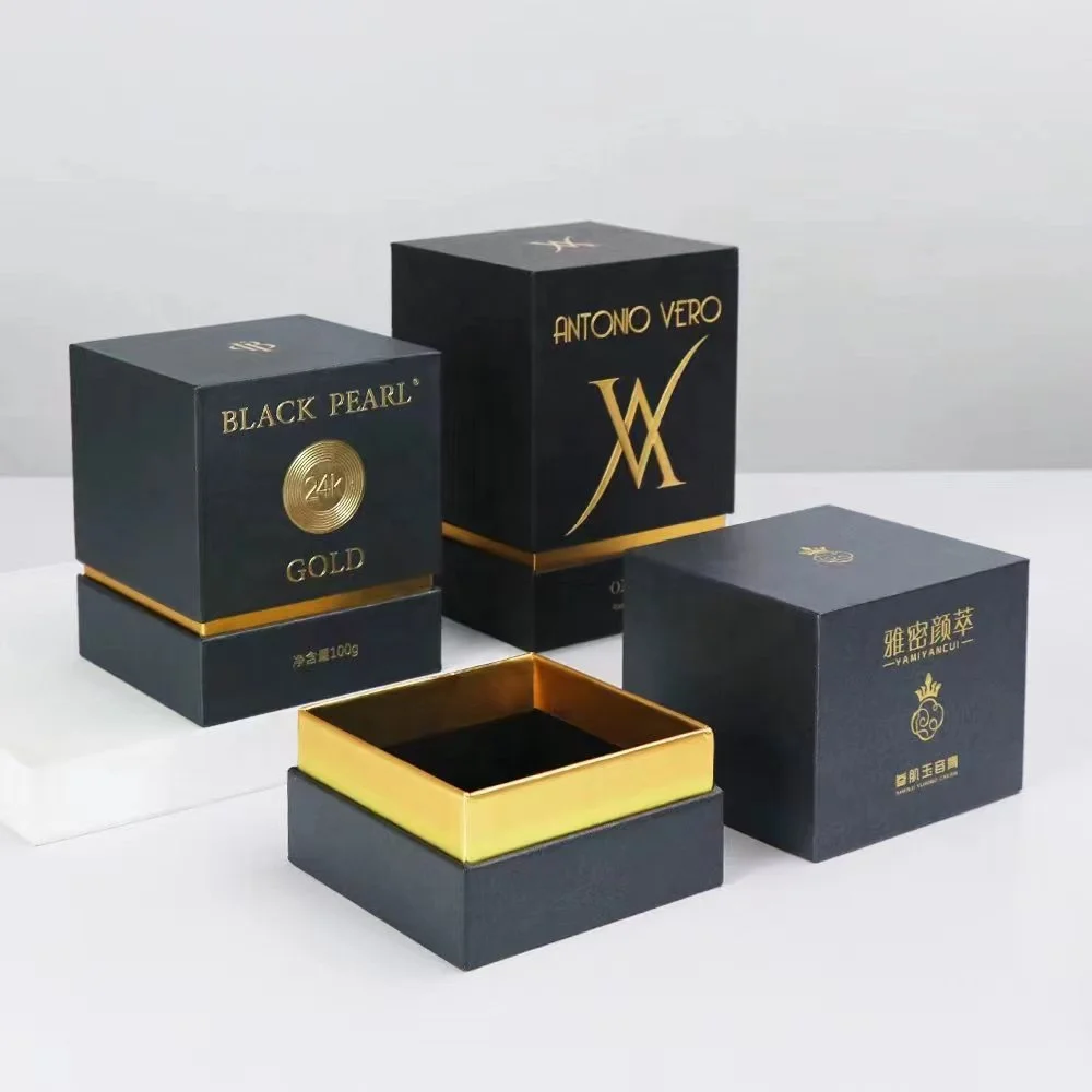 Custom Black Cardboard Perfume Fragrance Gift Box Private Logo Printed Perfume Packaging Boxes