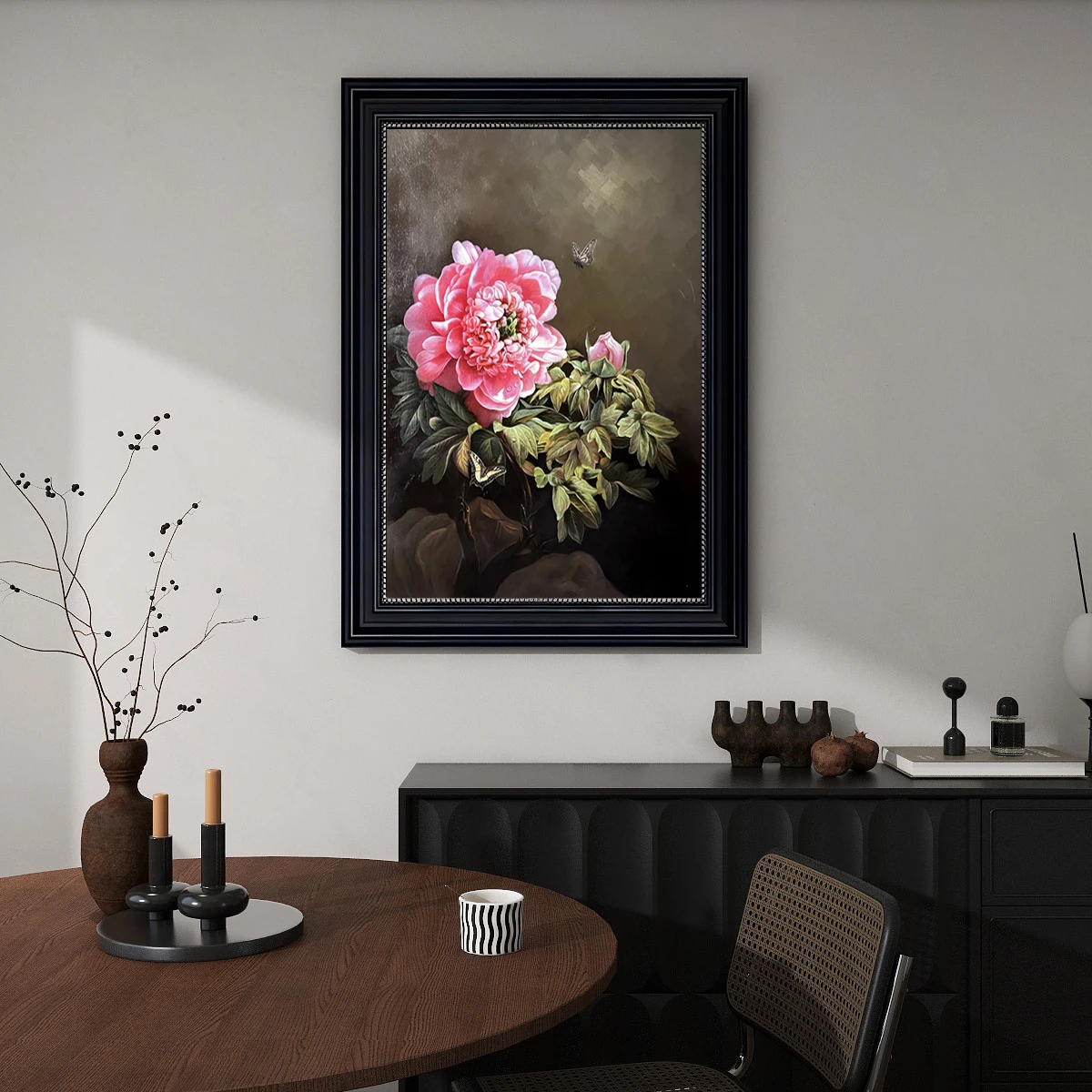 Hand-painted Canvas Oil Painting Peony Flower Modern Home Decoration Abstract Art Flower Oil Painting