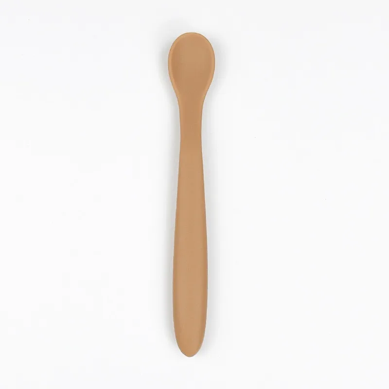 Wholesale Portable Bendable and reusable multicolor baby silicone feeding spoon