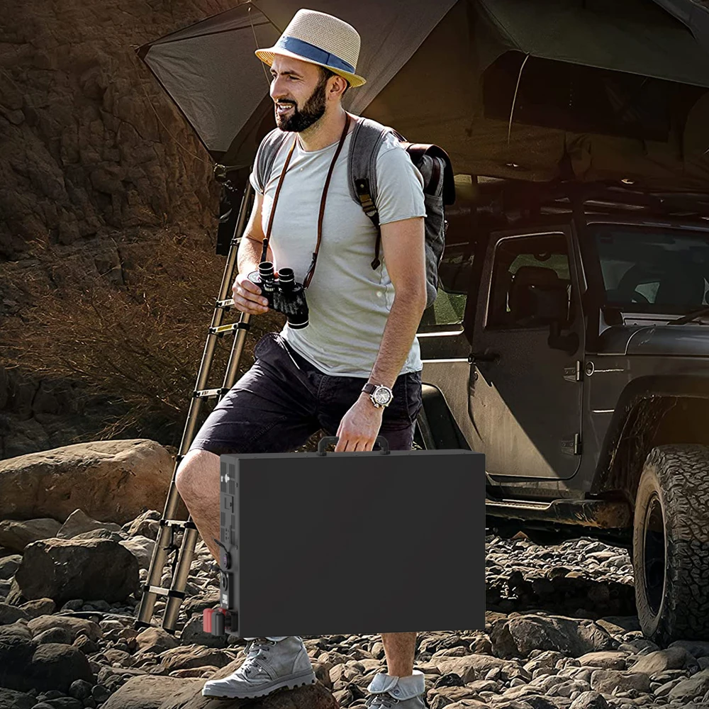 CERRNSS Bluetooth 1500 Вт 2000 DC-AC портативный аккумулятор солнечной энергии 24 В 100Ah Lifepo4 литий-ионный 12 200ah
