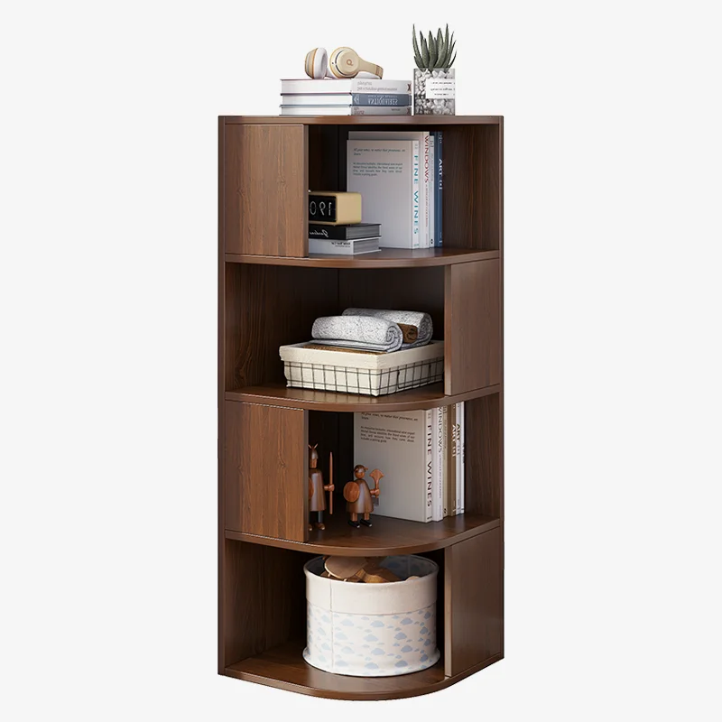 Factory customization bookcase modern luxury living room bookshelf wooden library rotating bookcase