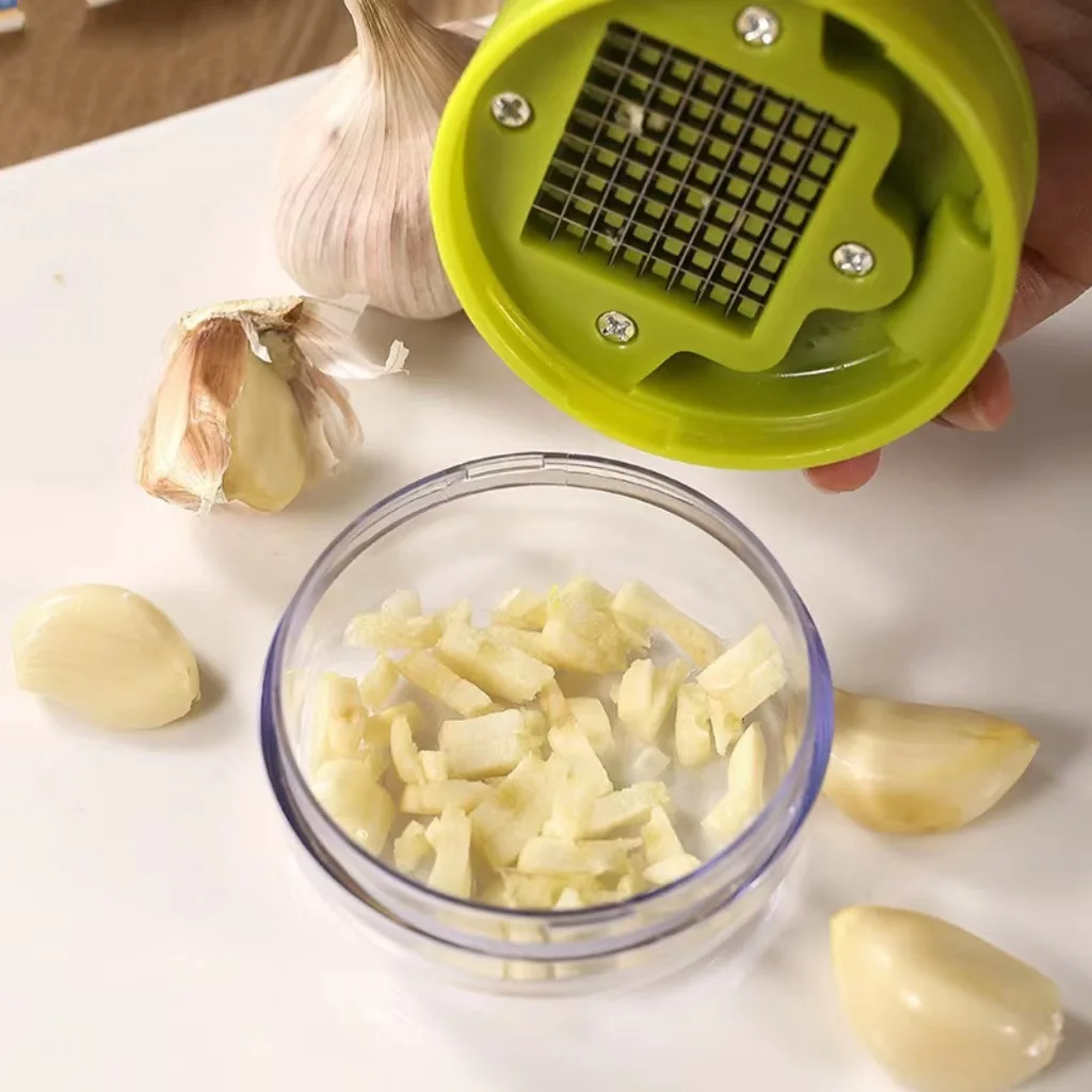 Stainless Steel Garlic Press Manual Circular Garlic Pounder Kitchen Multifunctional Household Garlic Press Tool