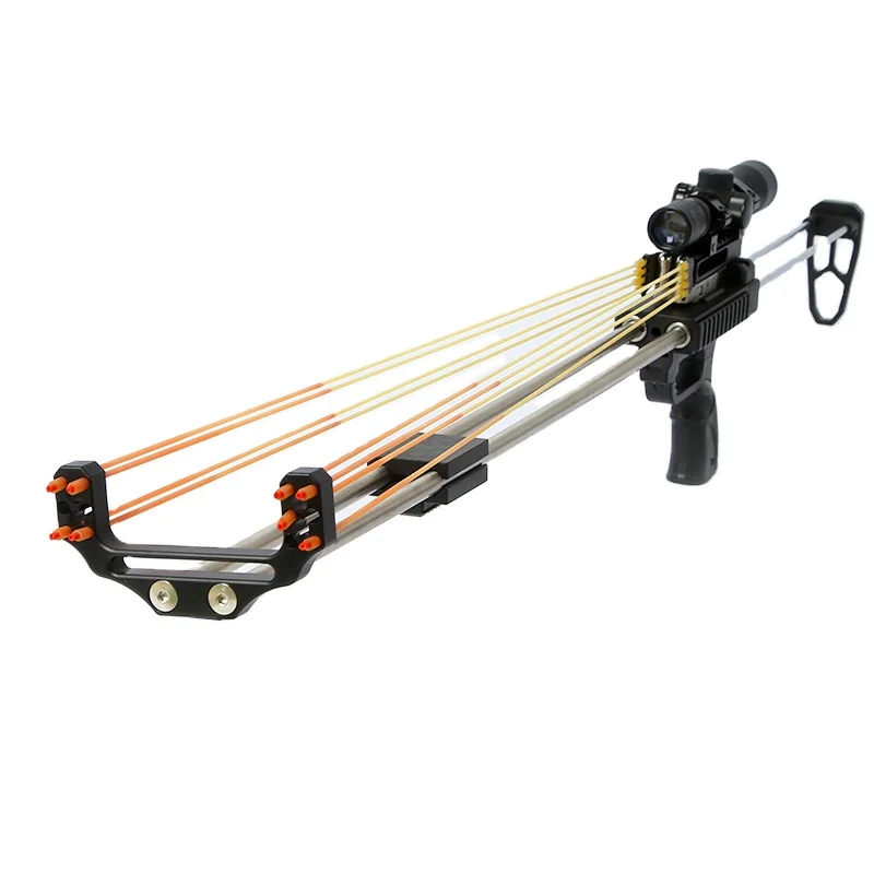 Outdoor Metal Mechanical Catapult Precision Hunting telescopic sight rubber band Slingshot Shooting Catapult Chinese Bow