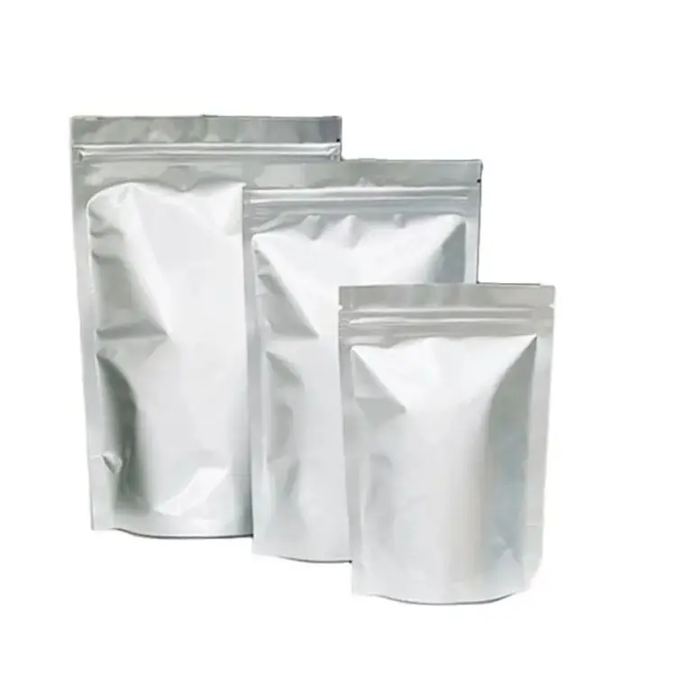 Custom Printing Stock Pack Seal Watertight Zip Lock Bag Aluminum Foil Silver Zipper Stand up Pouch