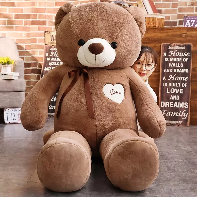 COMEMOIR Big Size 120cm 140 cm hugging large Teddy Bear with Bowknot Plush Toy stuffed gift Home Decoration Soft Toy