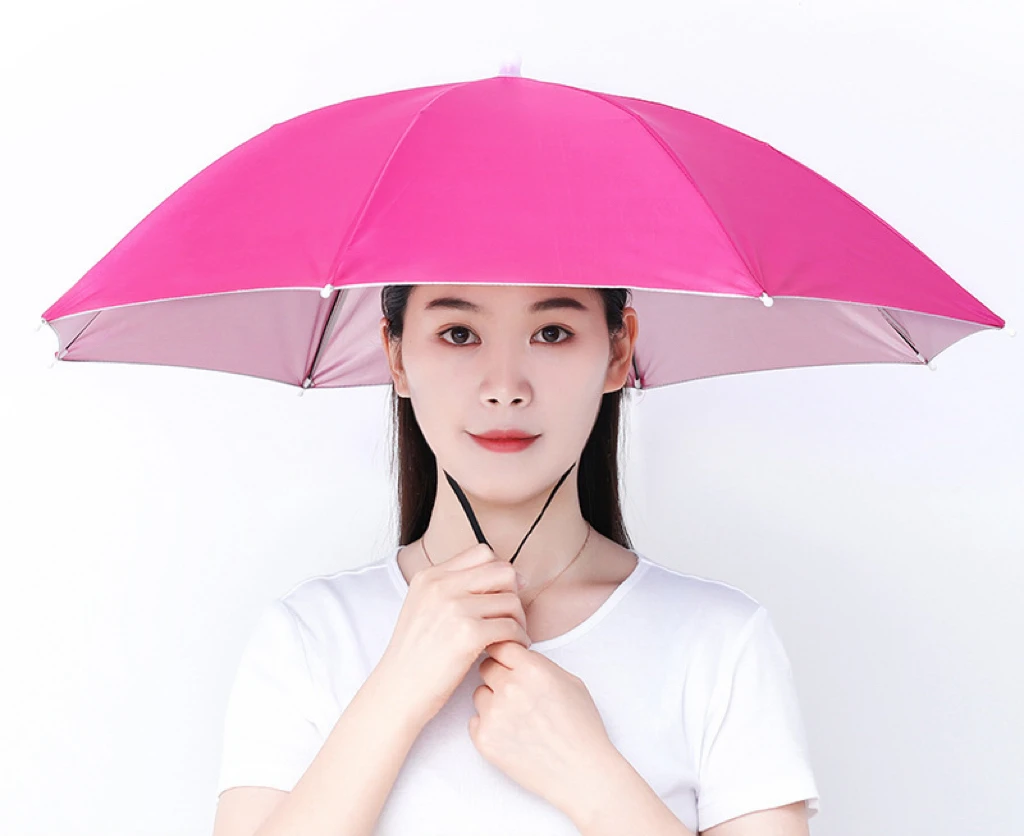Foldable Sun screen protect beach head hats shade waterproof camping fishing headwear portable rain umbrellas