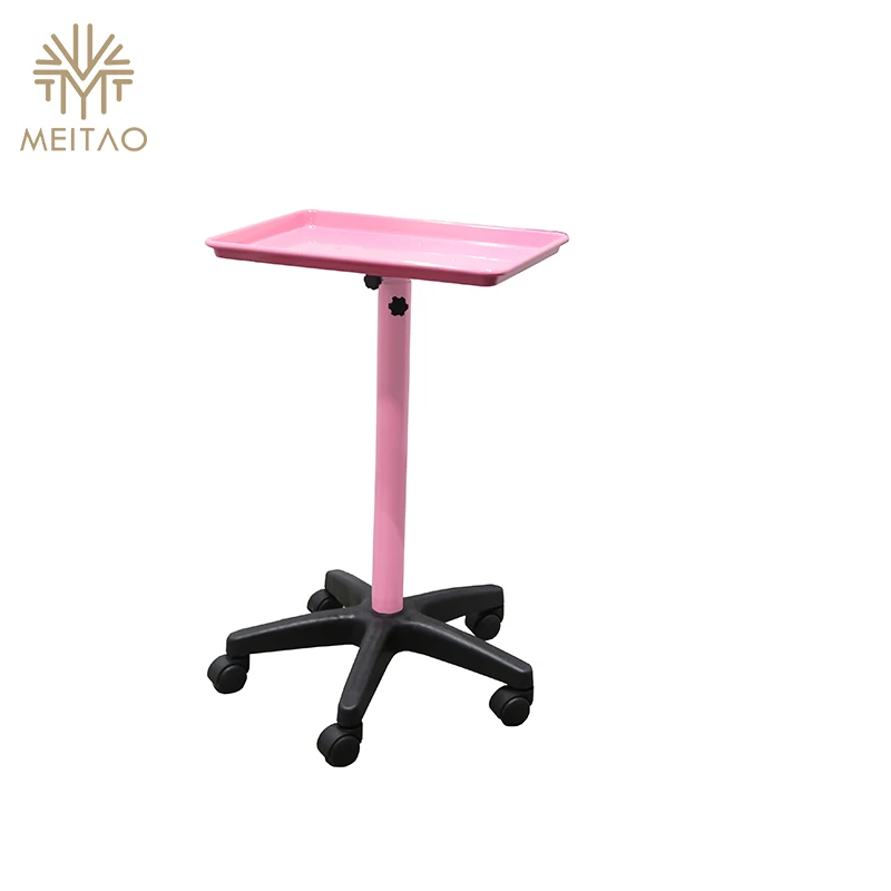 Versatile Mobile Utility Cart with Adjustable Height and Rolling Base for Workshop and Salon Use