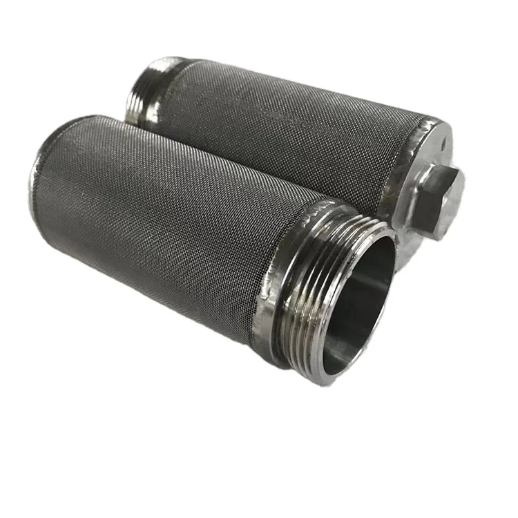 316L 1um 2.5inchPrecision Cylindrical Industrial Sintered  Filter Strainer for Gas filtration