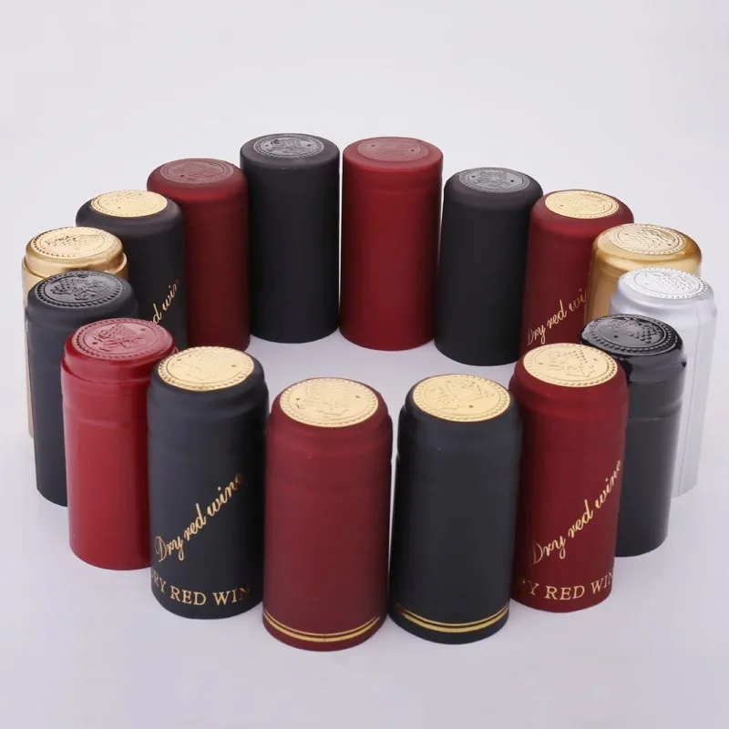 Wholesale Custom Color 30*60mm Pvc Heat Shrink Caps 30mm Liquor Vodka Whiskey Bottle Capsules