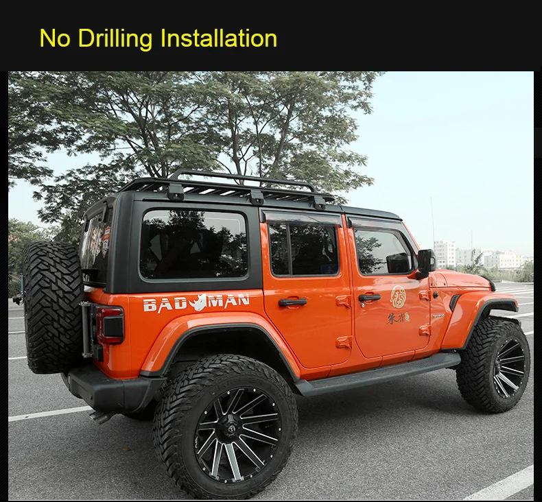 High Offroad Car Parts Accessories 4x4 Luggage Carrier Quality Aluminum Roof Rack for Jeep Wrangler JK JL 2018+