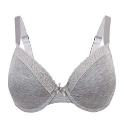 2023 new summer thin cup cotton bra basic ladies  plus size bra lace