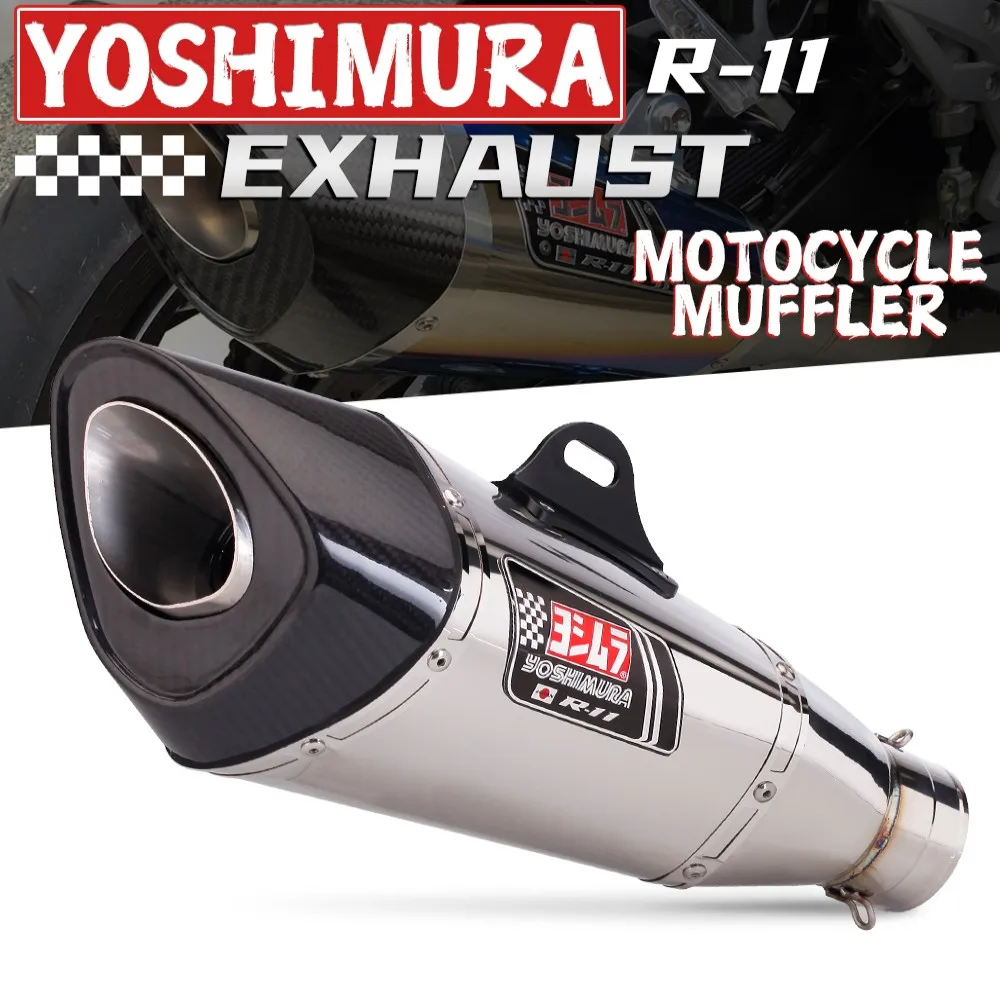 60 мм Универсальный мотоцикл Yoshimura R11 выхлопной трубы Escape изменение глушитель для R1 MT-09 Z900 Ninja400 Z1000